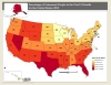 Map of U.S. detailing percentage of uninsured by state