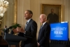 President Barack Obama, with Vice President Joe Biden, delivers remarks at an event to outline new efforts to help the long-term unemployed, in the East Room of the White House, Jan. 31, 2014. (Official White House Photo by Pete Souza) 