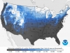 The “Historical Probability of a White Christmas” map shows the climatological probability of at least 1 inch of snow being on the ground on December 25 in the contiguous United States. 