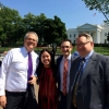 Deputy Press Secretary Katarina Mayers joins Deputy Secretary Bruce Andrews and two other Commerce staffers at a meeting at the White House