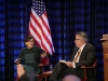U.S. Secretary Commerce Penny Pritzker and Motorola Solutions CEO Greg Brown at an armchair discussion in Chicago.