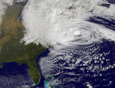 Satellite view of Superstorm Sandy, 10-29-12