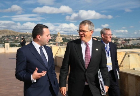 Deputy Commerce Secretary Bruce H. Andrews with Georgian Prime Minister Irakli Garibashvili