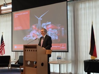 Deputy Secretary of Commerce Bruce Andrews at Road to Hannover Messe event hosted by the German Embassy in cooperation with Siemens AG