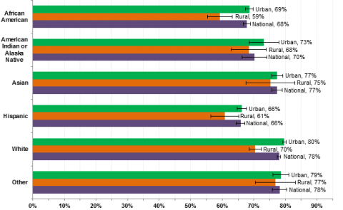 Internet Use by Race or Ethnicity and Population Density