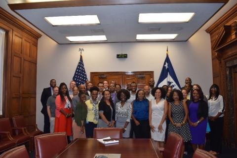 Department of Commerce employees prepare to attend the My Brother’s Keeper (MBK) Initiative Volunteer Recruitment Fair on August 17, 2016