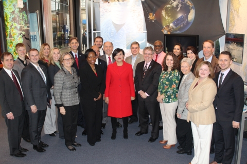 Commerce Secretary Pritzker recognizes NOAA employees for their hard work at the launch of the GOES-R satellite on November 19, 2016. 