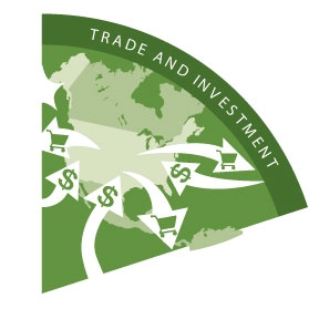 Department of Commerce Strategic Plan Graphic depicting just the Trade and Investment Goal