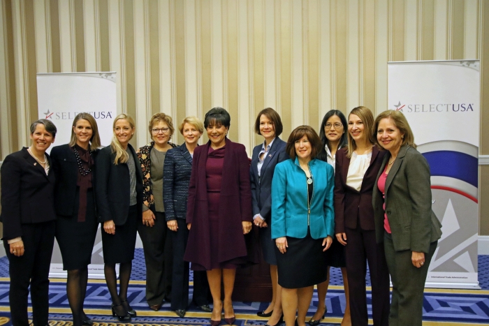 Secretary Pritzker and 10 female U.S. Ambassadors at the 2015 SelectUSA Investment Summit.