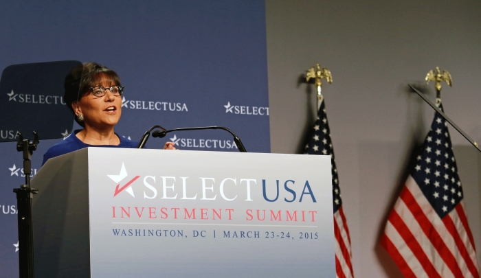 Secretary Pritzker addresses the 2015 SelectUSA Investment Summit.