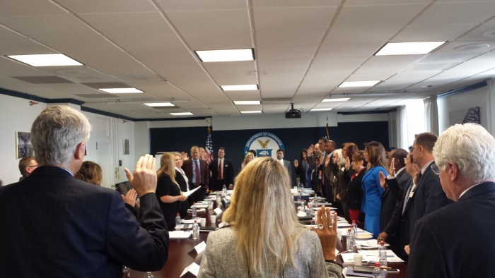 Department of Commerce’s 2015 Manufacturing Council being sworn in. 