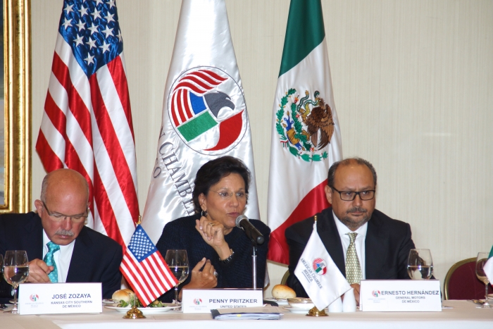 Secretary Penny Pritzker speaking with the American Chamber of Commerce of Mexico