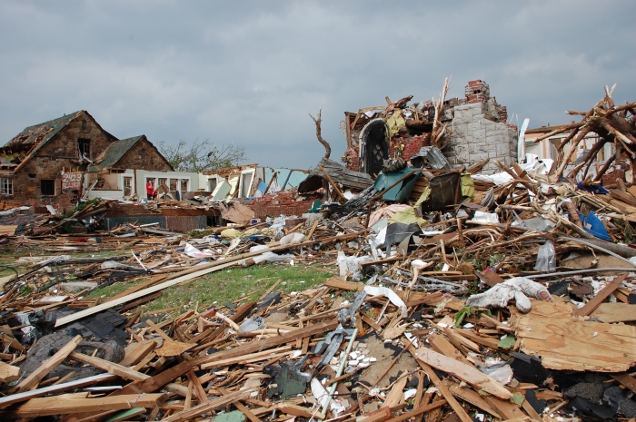 Image of destruction caused by the Joplin, Missouri, tornado