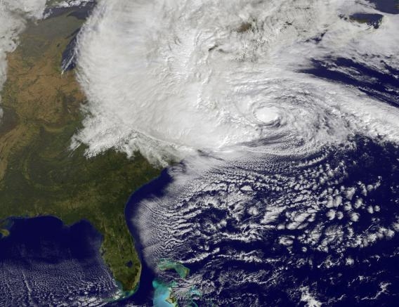 Satellite view of Superstorm Sandy, 10-29-12