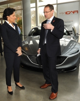 Secretary Pritzker and Dr. John Ballato, Clemson University vice president for economic development, toured the Clemson University-International Center for Automotive Research (CU-ICAR)