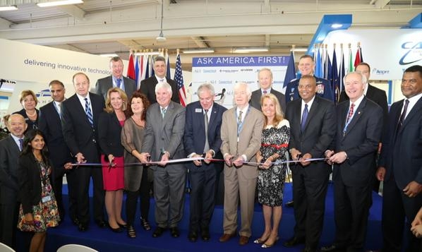 Assistant Secretary of Commerce for Industry & Analysis Marcus Jadotte, Secretary of the Air Force Deborah James, U.S. Ambassador to France Jane Hartley, Senators Shelby and Cochran, and many other distinguished visitors join Tom Kallman, President and CE Assistant Secretary of Commerce for Industry & Analysis Marcus Jadotte, Secretary of the Air Force Deborah James, U.S. Ambassador to France Jane Hartley, Senators Shelby and Cochran, and many other distinguished visitors join Tom Kallman, President and CE