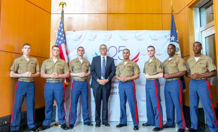 Deputy Secretary Andrews with U.S. Marines stationed in Astana, Kazakhstan