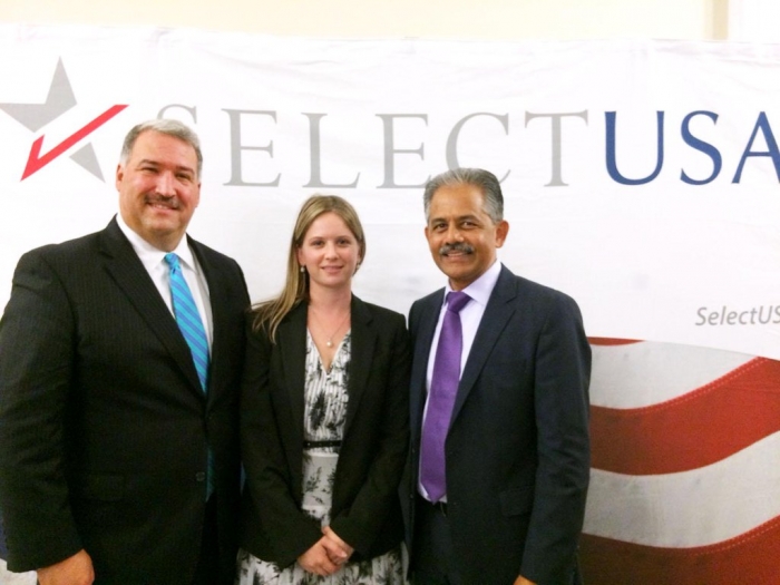 IEDC Chair Matherly (left) and Richmond VA's Justine Roberts (center) with SelectUSA's Vinai Thummalapally (right)