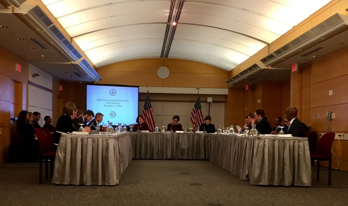 U.S. Secretary of Commerce Penny Pritzker meets with the Digital Economy Board of Advisors (DEBA) and receives their recommendations that identify key actions the Commerce Department can take to support the digital economy.