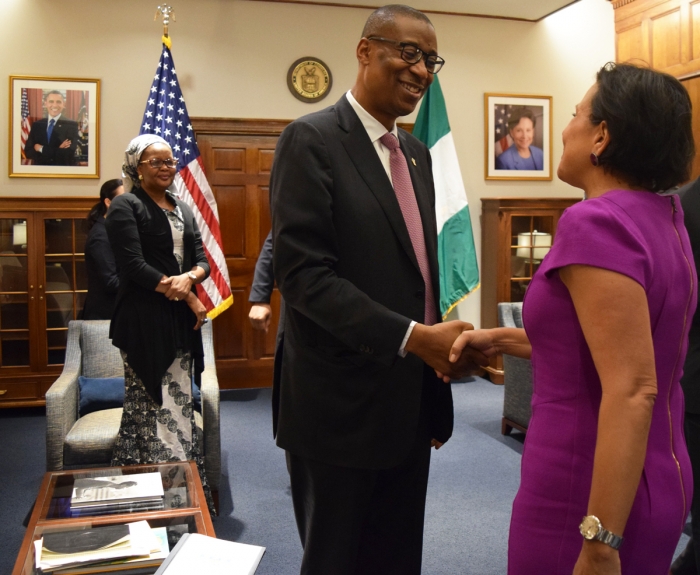 Secretary Pritzker and Okechukwu Enelamah, Nigeria's Minister of Industry, Trade &amp; Investment