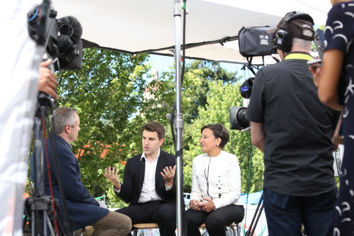 Secretary Pritzker and PAGE member Brian Chesky Speak with Bloomberg at Global Entrepreneurship Summit 2016
