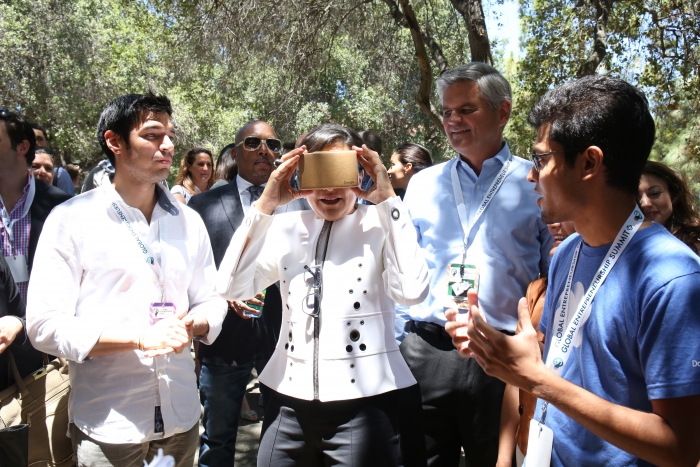 Secretary Pritzker Takes a Virtual Reality Tour of Antarctica with Google Cardboard