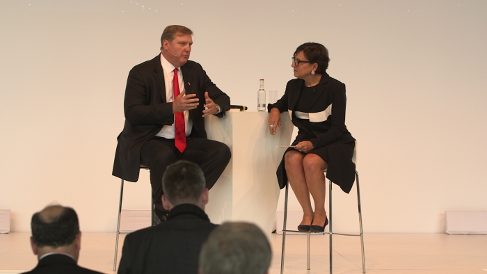 Siemens CEO Spiegel and Secretary Pritzker hold armchair discussion at Hannover Messe