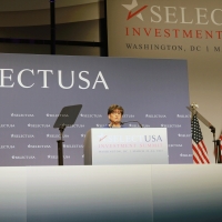 Secretary Pritzker addresses the 2015 SelectUSA Investment Summit.