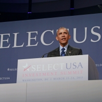 President Barack Obama addresses the 2015 SelectUSA Investment Summit.
