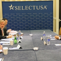 Secretary Pritzker meets with Josué Gomes da Silva, CEO of Coteminas at the 2015 SelectUSA Investment Summit.