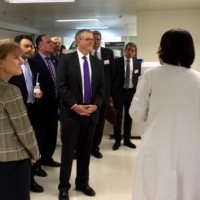 U.S. Deputy Secretary of Commerce Bruce Andrews (right) and Acting Deputy of Health and Health and Human Services Mary Wakefield (left) tour the Peking Union Medical College Hospital.
