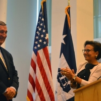 Secretary Pritzker thanks Census Bureau Acting Director Tom Mesenbourg for his 41 years of service