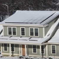Net-Zero Energy Residential Test Facility (NZERTF) in the snow
