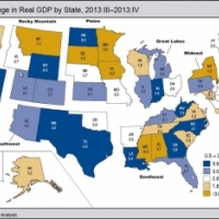 Percent Change in Real GDP by State, 2013:lll-2013:lV