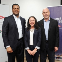 Deborah Borg (center), president of Dow USA, with Assistant Secretary of Commerce for Industry and Analysis Marcus Jadotte (left) and Dow’s St. Charles Operations site director Johnny Chavez at the Dow Louisiana St. Charles Operation site.