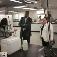 EDA Assistant Secretary Jay Williams learns how Ohio University is training students to apply chemistry and technology to create a sustainable 21st century workforce