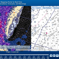 NOAA&#039;s nowCOAST web portal, shown here with wind gusts and directions, has 60 layers of data the user can click on or turn off. (Credit: NOAA).