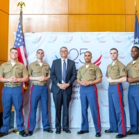 Deputy Secretary Andrews with U.S. Marines stationed in Astana, Kazakhstan