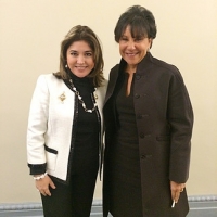 Julie Quiñones of Concord Supply with Commerce Secretary Penny Pritzker at White House
