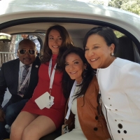 Commerce Secretary Penny Pritzker with PAGE Members Daymond John, Debbie Sterling and Nina Vaca at the 2016 Global Entrepreneurship Summit (GES)