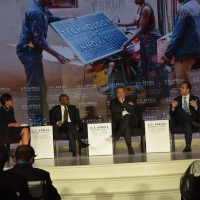Secretary Pritzker moderates a panel featuring Jeremy Johnson, Founder and CEO of Andela; Strive Masiyiwa, Founder and Chairman of Econet Wireless; and Andrew Liveris, Chairman and CEO of Dow Chemical