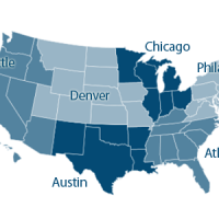 U.S. Map Depicting the Six Regional Offices of the U.S. Economic Development Administration