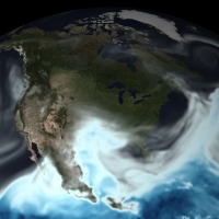 NOAA's Global Forecast System model visualized over North America. 