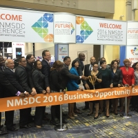 In conjunction with Minority Enterprise Development (MED) Week, U.S. Secretary of Commerce Penny Pritzker participates in a ribbon-cutting ceremony at the National Minority Supplier Development Council (NMSCD) Conference.