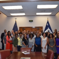 Department of Commerce employees prepare to attend the My Brother’s Keeper (MBK) Initiative Volunteer Recruitment Fair on August 17, 2016