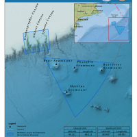 Map of the Northeast Canyons and Seamounts Marine National Monument in the Northwest Atlantic Ocean