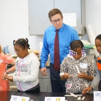 U.S. Patent and Trademark Office Chief Communications Officer Patrick Ross visits a 4th grade class at River’s Edge Montessori School in Dayton, Ohio.