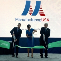 U.S. Secretary of Commerce Penny Pritzker at ribbon-cutting ceremony at the International Manufacturing Technology Show (IMTS) in Chicago announcing “Manufacturing USA” as the new brand name for the National Network for Manufacturing Innovation (NNMI).