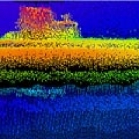 Sonar image of the German submarine U-576