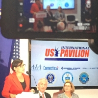 Commerce Secretary Penny Pritzker Speaks at the U.S. Government Pavilion at the Farnborough International Air Show